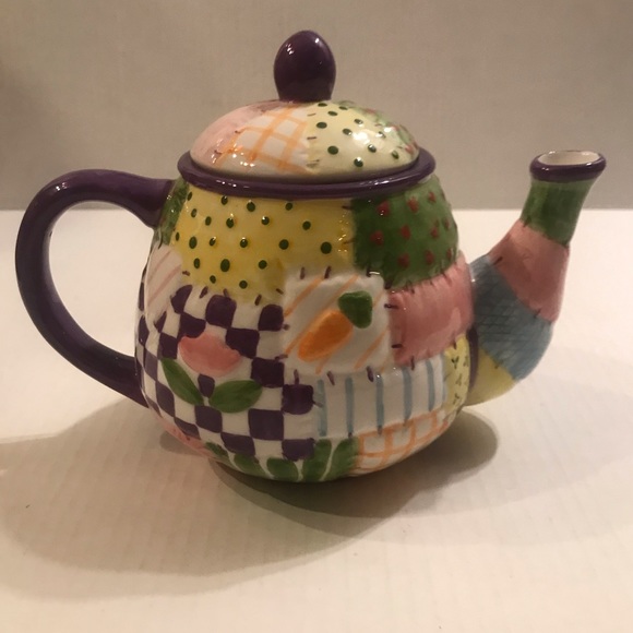 Vintage Cottontale Collection Quilt Teapot, 4 Quilt Plates And 2 Quilt C… - Picture 7 of 16